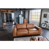 KAWOLA Sofa BODHI Leder Couch - Gemütlichkeit - Wohnzimmer Sofa, Modernes Sofa für Drei, hochwertiger Bezug, toller Sitzkomfort