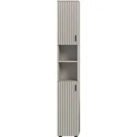 welltime Hochschrank MANI, Höhe: 192 cm, Paneeloptik, 2 offene Fächer, 2 Türen (1-St) Hochschrank, Bad-Schrank, Badezimmerschrank, Bad, Badezimmer