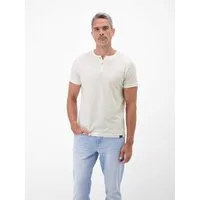 LERROS T-Shirt T-Shirt mit Rundhalsausschnitt und Knopfleiste