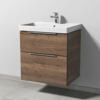 Sanipa 3way Waschtischunterbau zu Villeroy & Boch Avento Waschtisch mit 2 Auszügen, Eiche-Tabak UM62150