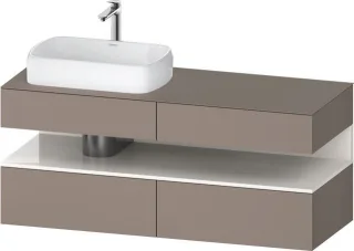 Duravit Qatego Konsolenwaschtischunterbau wandhängend Basalt Matt 1400x550x600 mm - QA4765022430000 QA4765022430000