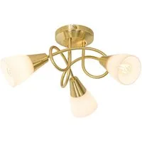 Qazqa Deckenleuchte Inez, ohne Leuchtmittel, Warmweiß, QAZQA Deckenleuchte, e14, gold, Stahl, classic-antique