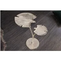 riess-ambiente Beistelltisch GINKGO LEAFS 50cm silber (Einzelartikel, 1-St), Wohnzimmer · Metall · Handarbeit · Boho