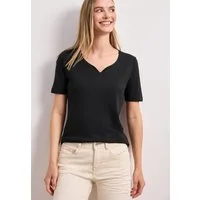 STREET ONE Kurzarmshirt Style Ada Sommershirt mit Herz-Ausschnitt