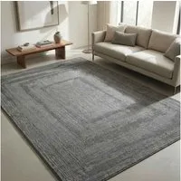 Vimoda Teppich Wohnzimmer neues premium Designteppich modern, Rechteckig, Höhe: 11 mm, Teppich Wohnzimmer 3D effekt Boho Einfarbig hoch-tief Bordüre