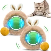 CkeyiN Tier-Intelligenzspielzeug Katzenspielzeug 2 Stück Elektrischer Ball 3 Laufmodi 360° Freibewegung, ABS, (2-tlg) Interaktiv Spiel für Katzen Touch-Aktiving mit LED und USB Aufladung