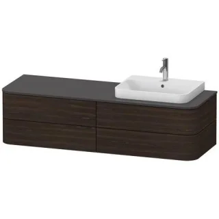 Duravit Happy D.2 Plus Konsolenwaschtischunterbau wandhängend Nussbaum gebürstet Matt 1600x550x408 m HP4963R69690010