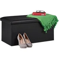relaxdays Sitzbank Kunstled, schwarz