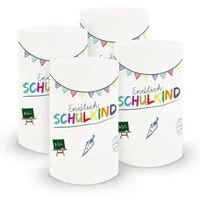 itenga Windlicht itenga 6x Windlicht Endlich Schulkind Weiß 10cm