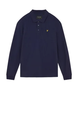 Lyle & Scott Langärmeliges Poloshirt in Navy