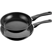 HENCKELS by ZWILLING Pfannen-Set Sleek, Aluminium (Set, 2-tlg., Pfanne 24 cm und 28 cm), Keramikbeschichtung, Soft-Touch-Griff, leicht, Induktionsgeeignet