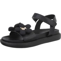 Ital-Design Damen Freizeit Riemchensandalette (86526902) Flach Plateausandaletten in Schwarz