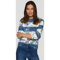 Rabe Print-Shirt mit Jeans-Color-Blocking und grafischem Muster