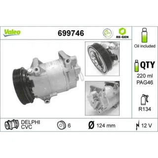Valeo Klimakompressor 699746 Nissan Almera Qashqai Renault Grand Megane Sc?nic