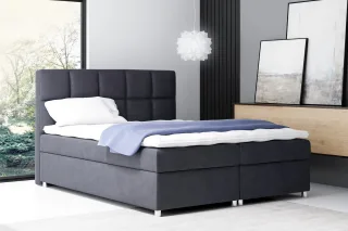 Boxspringbett Schlafzimmerbett CLOE 200x200cm Stoff Anthrazit