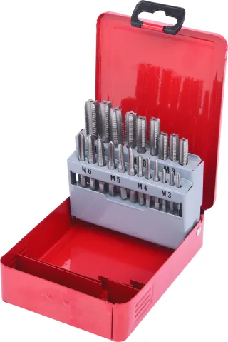 KS Tools HSS CO Handgewindebohrer-Satz M, Stahlblechkassette 21-tlgM3-M12 - 336.0631