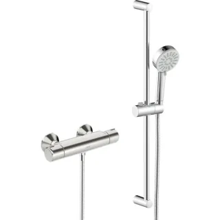 Hansa HANSABASIC Brause-Thermostat 55150131 Aufputz, mit Brauseset, Handbrause Ø 90mm, 3-strahlig, DN 15, chrom