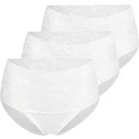 Nina Von C. Taillenslip 3er Pack Fine Cotton (Spar-Set, 3-St) Taillen Slip - Baumwolle - Atmungsaktiv - Im Spitzen-Design