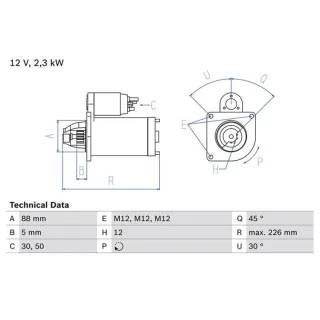 Bosch Anlasser 2,3 kW Mazda 3 5 6 Mpv 2,0 0986024240