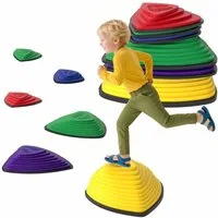 AIYAPLAY Stapelspielzeug Balanciersteine Rutschfeste Sensorisches Spielzeug Gleichgewicht, (Flusssteine, 6-tlg), für Indoor, Outdoor für Kinder 3-8 Jahren