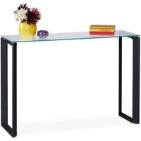relaxdays Konsolentisch mit Glasplatte