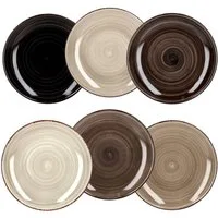 MamboCat Frühstücksteller 6er Set Kuchen- Dessertteller Grey 19,5cm