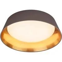 OTTO home Deckenleuchte Jerrett, LED fest integriert, Warmweiß, Schirm taupe und innen goldfarbig, Ø 45cm, 3000 K, 2000 Lm, warmweiß