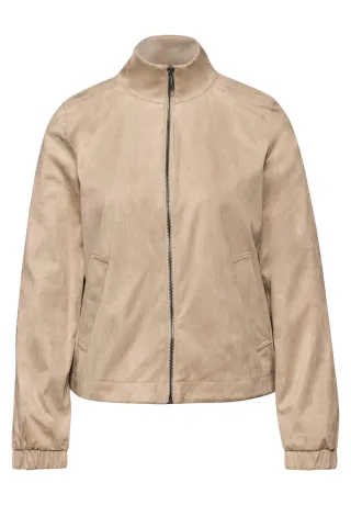 Street One - Kurze Velours Jacke beige - Gr. - 36