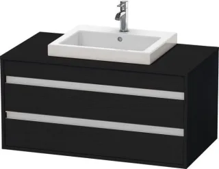 Duravit Ketho Konsolenwaschtischunterbau wandhängend Eiche Schwarz Matt 1000x550x496 mm - KT67550161 KT675501616