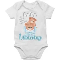 Shirtracer Shirtbody Alles Liebe zum 1. Vatertag - Papa Bär und Baby Bär - grau Geschenk Vatertag Baby