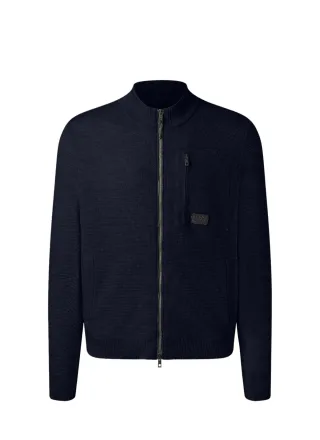 MAERZ Muenchen - Strickjacke Zip 1/1 Arm navy - Gr. - 52