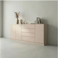borchardt Möbel Sideboard Vaasa, Kommode mit 3 Türen und 4 Schubkästen auf Kugelführungen, Sideboard Breite 190 cm, Höhe 79 cm, mit Push-to-open-Funktion