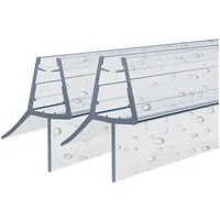 Boromal Duschdichtung 2 4 Stück Ersatzdichtung Wasserabweiser für 4/5/6mm Glas, L: 100 cm, (Schwallschutz, 2-St., für Glastür Duschtür Duschkabine), mit zwei Lippen