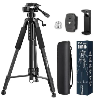 CIGMAN CTP01 Professional Adjustable Laser Level Tripod Lightweight Aluminum 1.5M Height 360 Rotation 3-Way Swivel Pan H