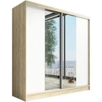 A&J MöbelLand GmbH Schiebetürenschrank DUO mit Spiegel (TOP ANGEBOT! Geräumiger Schrank mit einer Breite von 200 cm und Spiegel, ideal zur Aufbewahrung von Kleidung und Accessoires. 3 Schubladen und viel Stauraum. TOP PRODUKT! Wählen Sie das ideale M