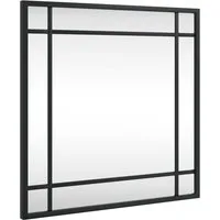 vidaXL Spiegel Wandspiegel Schwarz 40x40 cm Quadratisch Eisen (1-St)