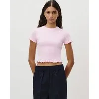 LeGer T-Shirt Teresa, LeGer by Lena Gercke mit Rippstruktur, kurze Form, slim fit