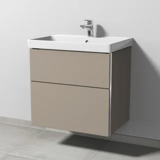 Sanipa 3way Waschtischunterbau zu Villeroy & Boch Avento Waschtisch mit 2 Auszügen, Sandgrau-Matt BS62267