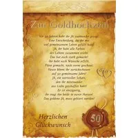 BSB Grußkarten Goldhochzeit - 50. Hochzeitstag - Glückwunschkarte im Format 11,5 x