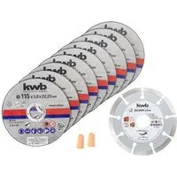 kwb Trennscheibe kwb 712031 Trennscheiben-Set 115 mm 10 St. Edelstahl, Ø 115.00 mm