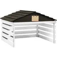 vidaXL Mähroboter-Garage Mähroboter-Garage Schwarz und Weiß 78x74x54 cm Tannenholz, (1-St)