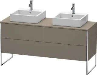 Duravit XSquare Konsolenwaschtischunterbau bodenstehend Flanell Grau Seidenmatt 1600x548x778 mm - XS XS4927B9090
