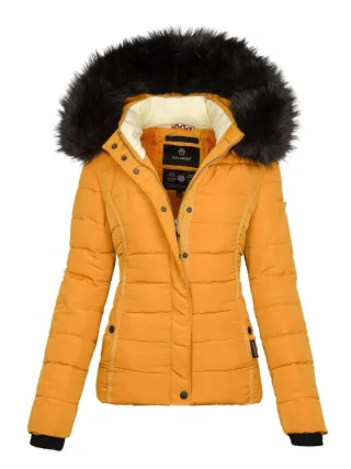 Navahoo Damen Winterjacke Miamor – Warm Gefüttert Mit Abnehmbarer Kapuze & Kunstfellkragen
