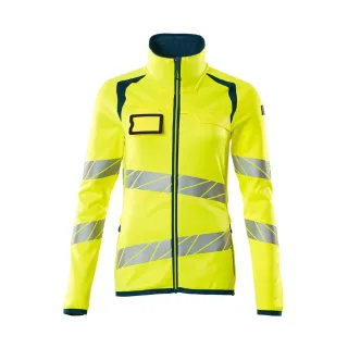 MASCOT Damen Fleecepullover mit Reißverschluss ACCELERATE SAFE Hi-vis Gelb / Dunkelpetroleum M - 19153-315-1744-M