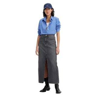 Levis - Langer Rock für Damen, Denim, Hoch geschnitten (Schwarz)