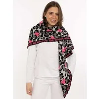 Zwillingsherz Dreieckstuch "Be Brave", Leomuster, mit pinken Herzen und Schriftzug, tolles Accessoire