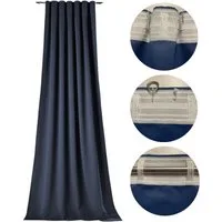novumfix Verdunkelungsvorhang Sunout/dunkelblau KombiBand XXL bis 350 cm lang, verdunkelnd, Thermovorhang, extra lang