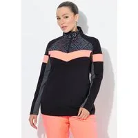 Ulla Popken T-Shirt Funktions-Troyershirt Slim Stehkragen Langarm