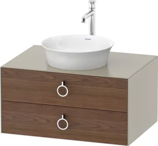 Duravit White Tulip Konsolenwaschtischunterbau wandhängend Amerikanischer Nussbaum & Taupe Matt & Se WT4990077600010