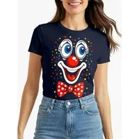 MoonWorks Print-Shirt Damen T-Shirt - Clown Print Aufdruck - Fasching Karneval Ersatz mit Print